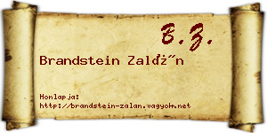 Brandstein Zalán névjegykártya